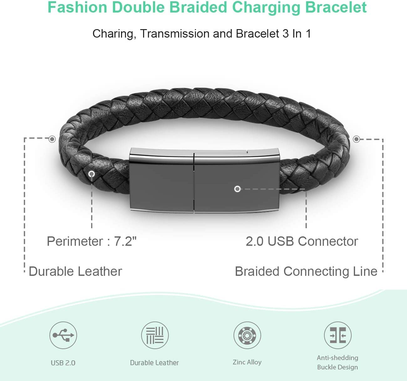 Bracelet Charger Portable Short Charging Cable
