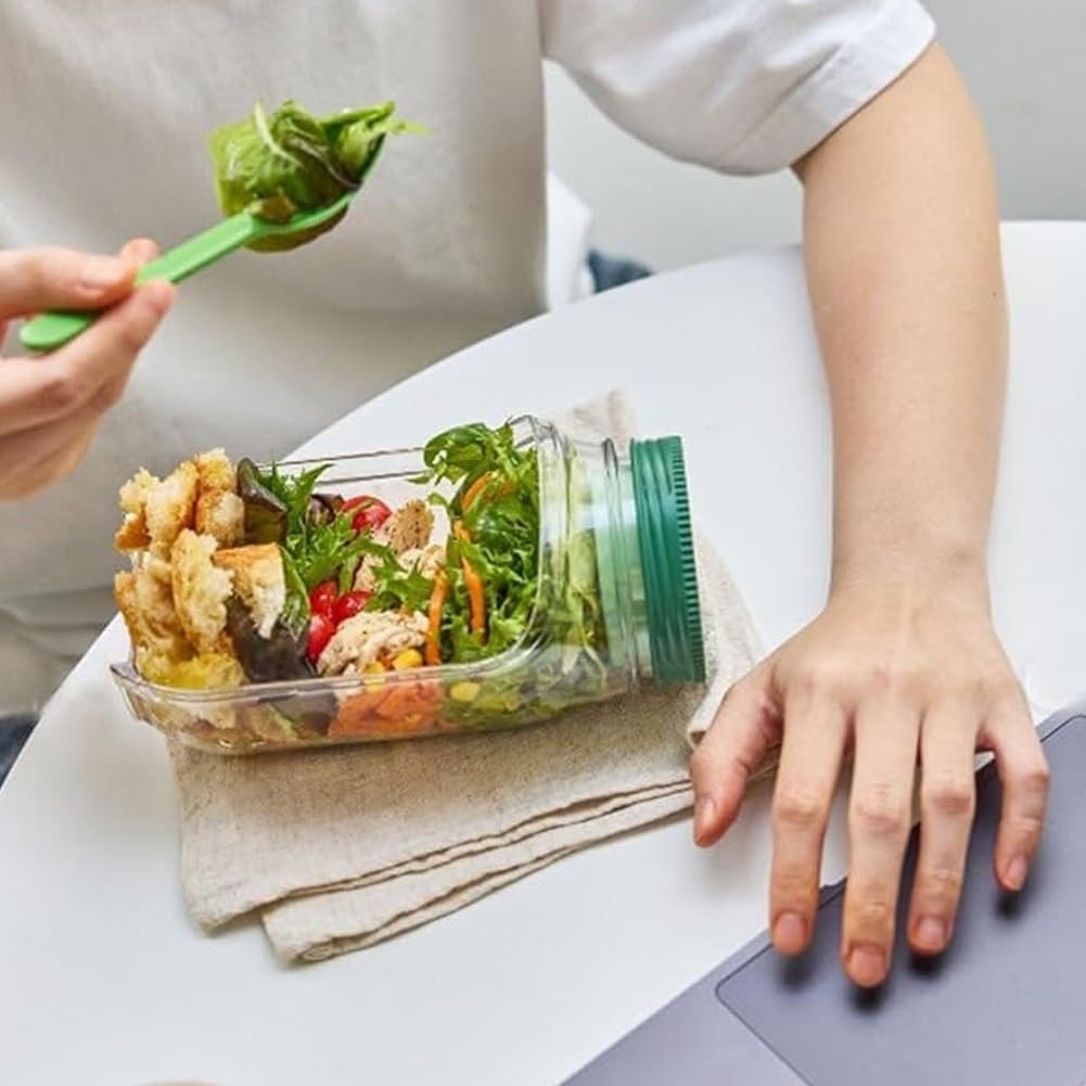 Side-opening salad bottle