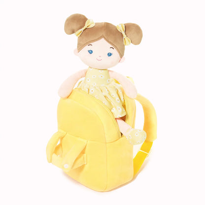 Personalized Daisy Girl Doll Backpack - Yellow