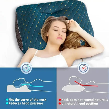 Knitted SPA Massage Neck Pillow, Cervical Orthopedic Neck Pillow