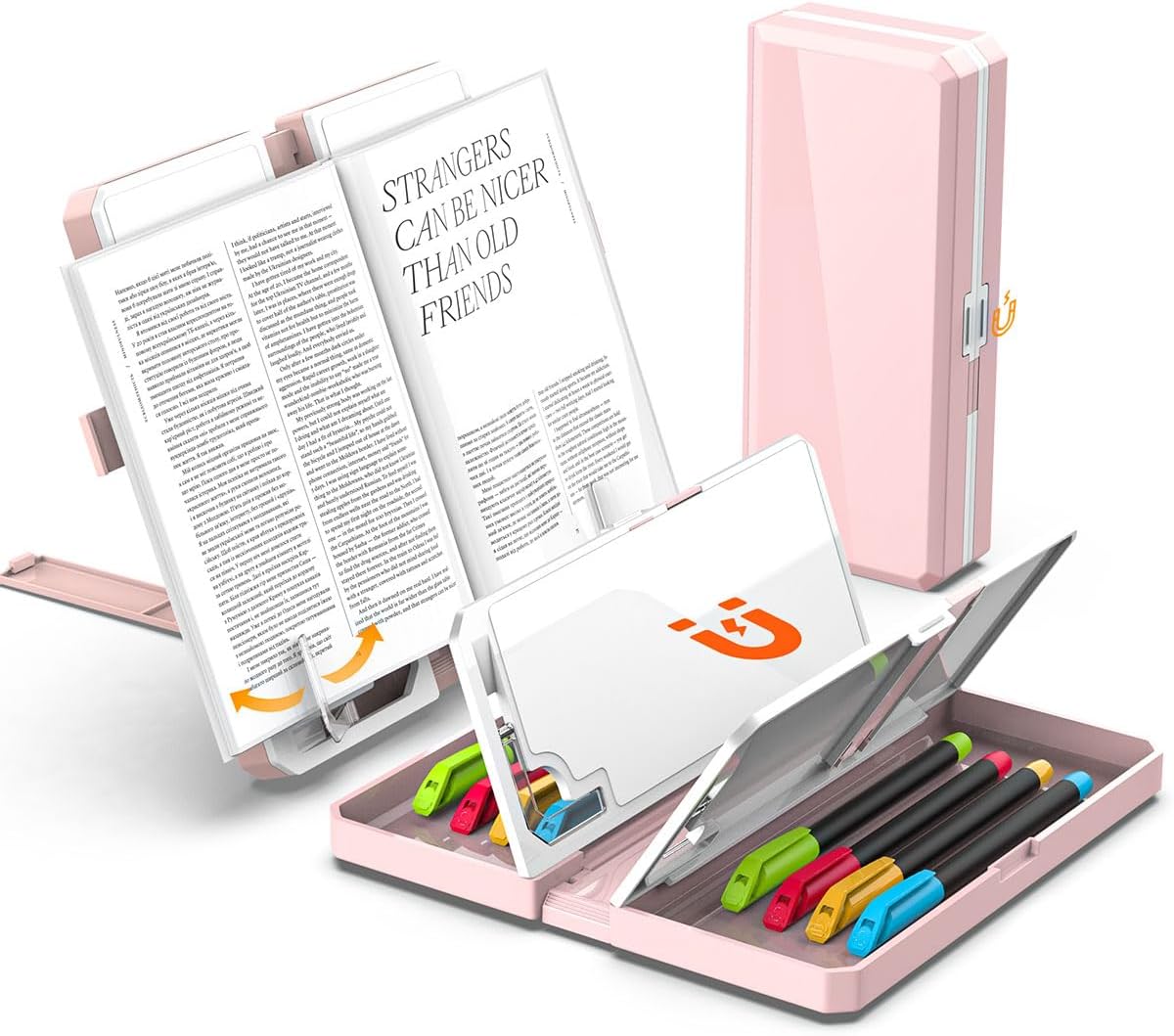 Multifunction Capacity Pencil Case with Book Stand for Reading Adjustable Book Holder Stationery Pen Bag Pouch School Supplies for Kids Teen Girls,Graduation/Birthday/Back to School Gifts