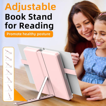 Multifunction Capacity Pencil Case with Book Stand for Reading Adjustable Book Holder Stationery Pen Bag Pouch School Supplies for Kids Teen Girls,Graduation/Birthday/Back to School Gifts