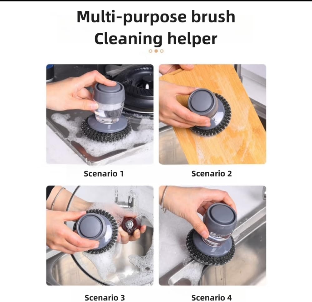 Dishwashing Scrubber Press Automatic Liquid wash Pot