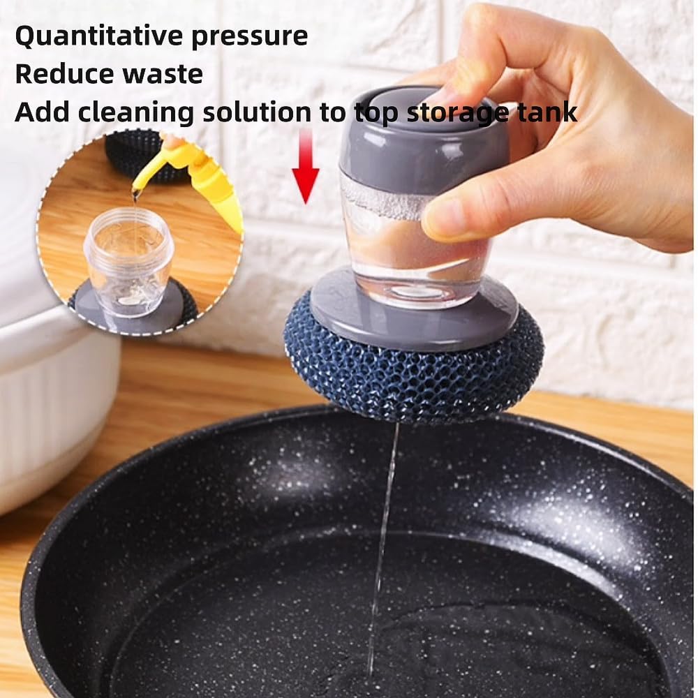 Dishwashing Scrubber Press Automatic Liquid wash Pot