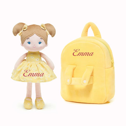 Personalized Daisy Girl Doll Backpack - Yellow