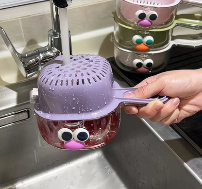 Cartoon Kitchen Pot with Strainer Lid – Cute & Functional