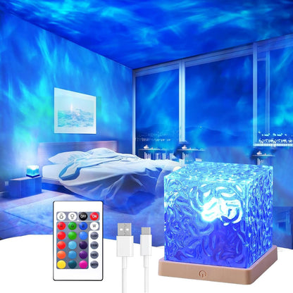 Ocean Wave Projector Light, 3D Holographic Water Ripple Romantic Ambient Lighting