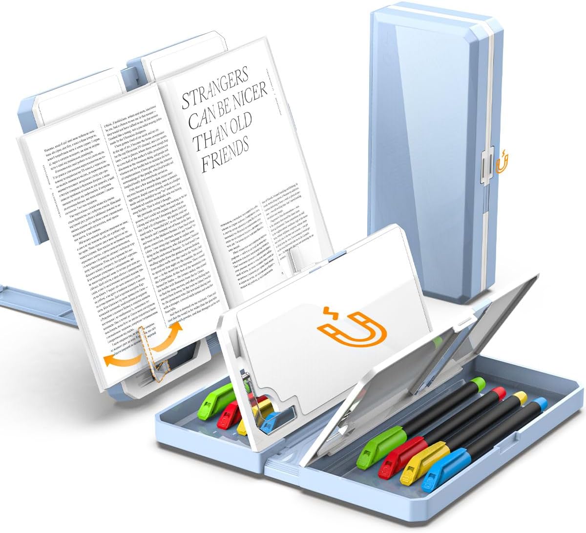 Multifunction Capacity Pencil Case with Book Stand for Reading Adjustable Book Holder Stationery Pen Bag Pouch School Supplies for Kids Teen Girls,Graduation/Birthday/Back to School Gifts