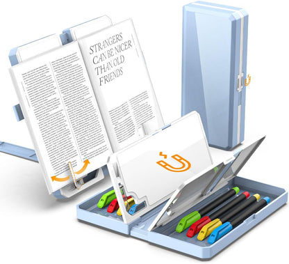 Multifunction Capacity Pencil Case with Book Stand for Reading Adjustable Book Holder Stationery Pen Bag Pouch School Supplies for Kids Teen Girls,Graduation/Birthday/Back to School Gifts