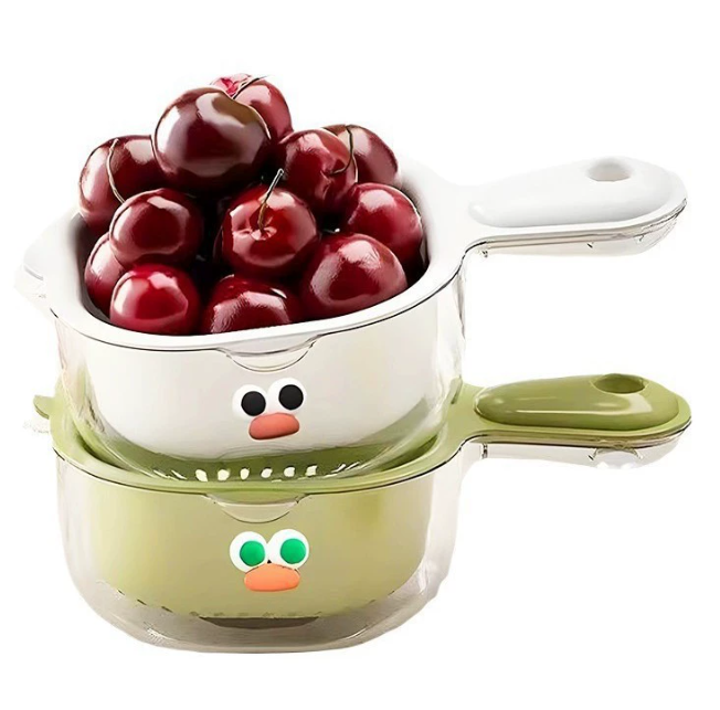 Cartoon Kitchen Pot with Strainer Lid – Cute & Functional