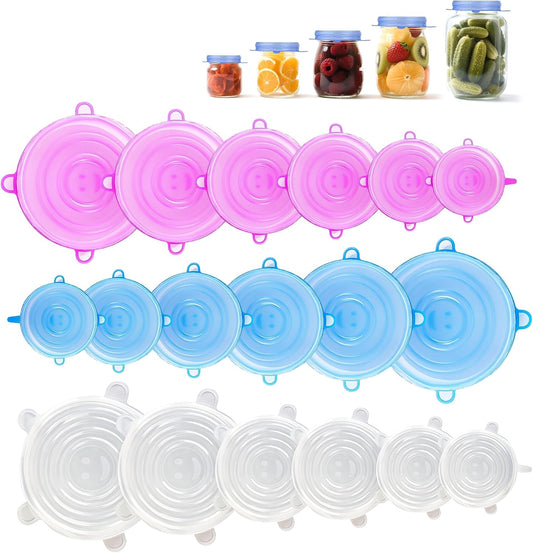 Silicone Stretch Lids Seal in Flavors, Keep Food Fresh