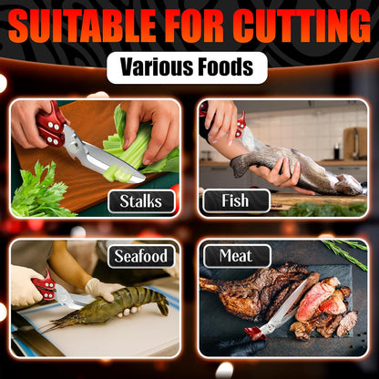 Kitchen Food Scissors – 2-in-1 Cutting Board Scissors