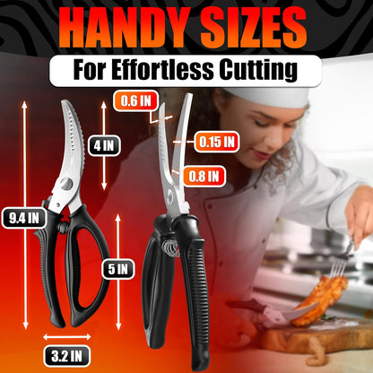 Kitchen Food Scissors – 2-in-1 Cutting Board Scissors
