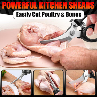 Kitchen Food Scissors – 2-in-1 Cutting Board Scissors