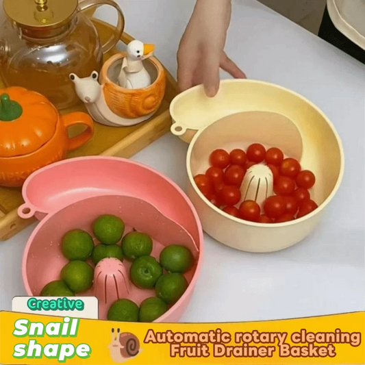 Creative Automatic Rotation Snail Shape Fruit Drainer Basket