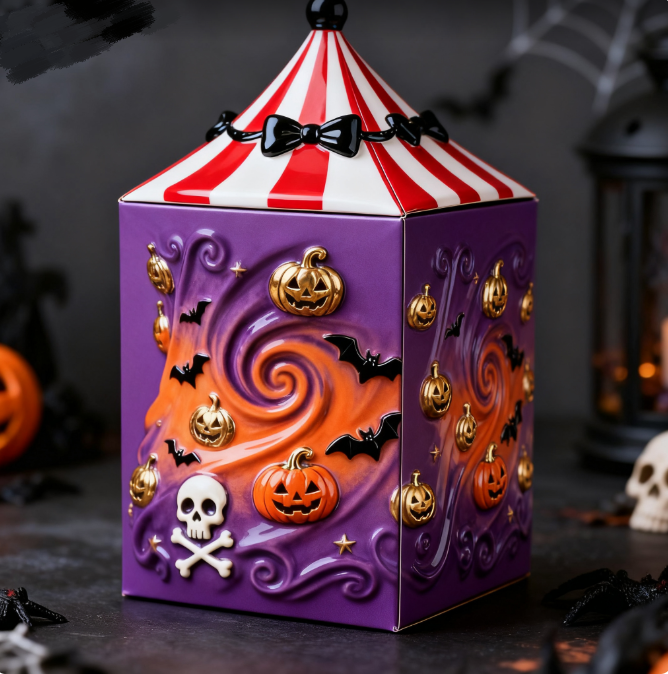 Halloween Carnival Ceramic Mug with Lid – Limited Edition
