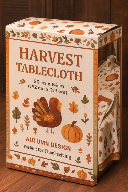 Thanksgiving Harvest Tablecloth with Matching Napkins